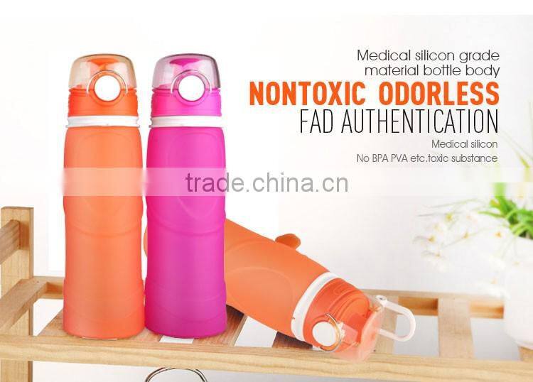 Silicone Folding Bottle use for Go Outdoors travel, running, go hiking