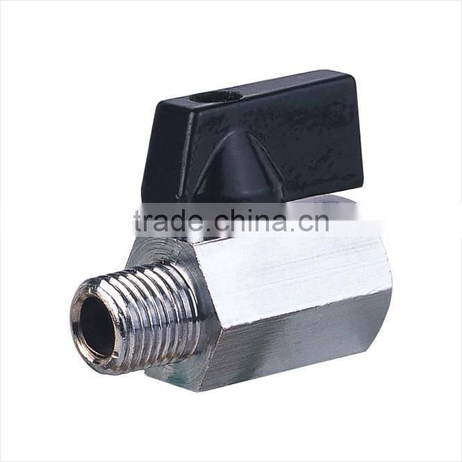 mini ball valve with size of 1/4" 3/8"1/2" ,brass chrome planted