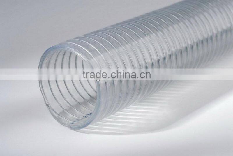 Spiral steel wire Reinforced pvc spring hose reel