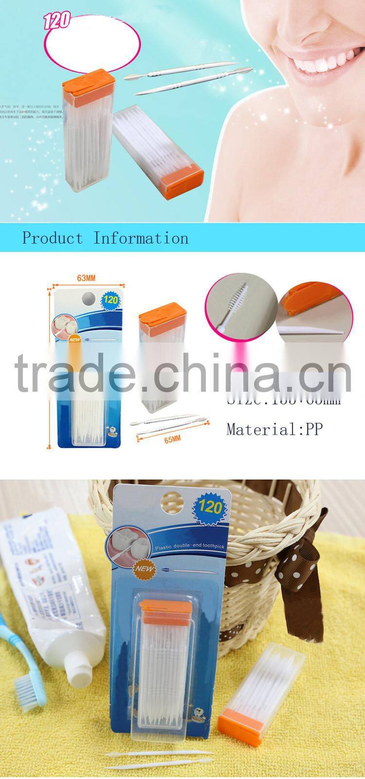 120pcs Plastic 2-way Oral Dental Picks Tooth Pick + Interdental Brush