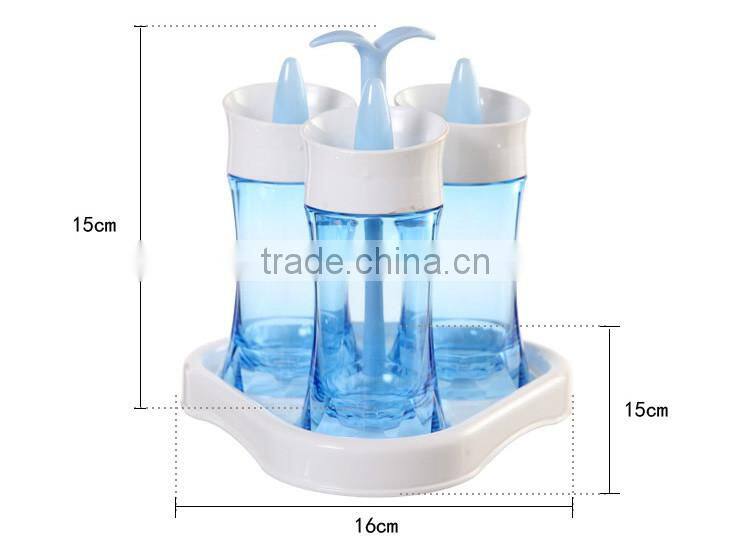 3 pcs set-red rotatable kitchen spice container bottle