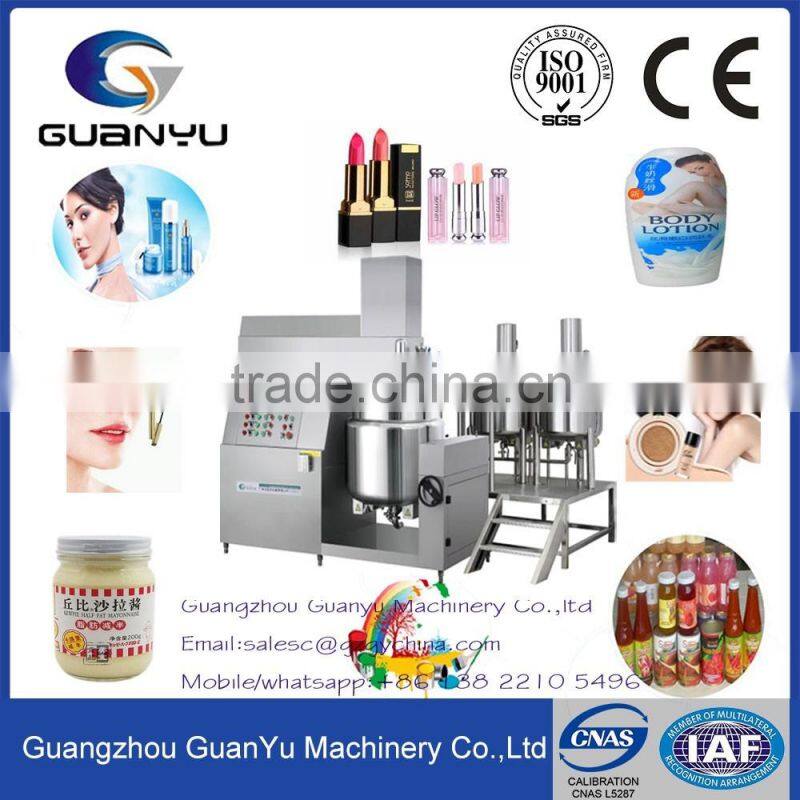 2017 hot sales 100L vacuum emulsifying mixer equipment for cosmetics paste cream heating,mixing,homogenizing and dispersing