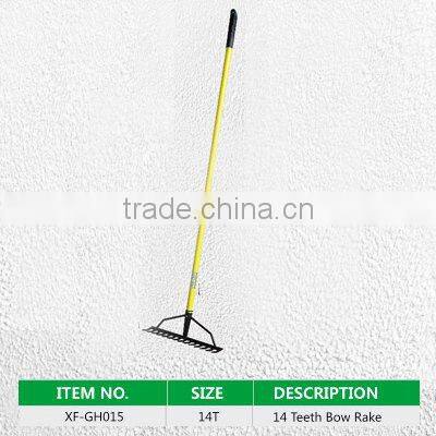 carbon steel double head garden hoe types hoe/rake with wood handle