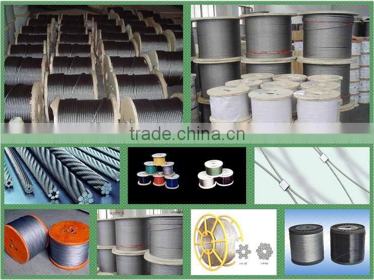 Factory CE 6mm heavy duty 7*7 galvanized carbon steel wire rope
