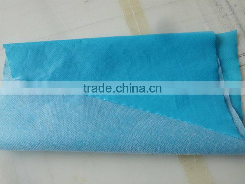 PE film laminated spunbond nonwoven for medical bedsheet or disposable gown