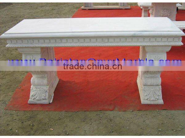 Handcarving marble bench