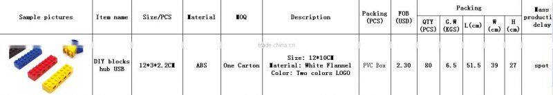 Funny creative DIY Blocks Calendar Hub Mult - interfaces USB