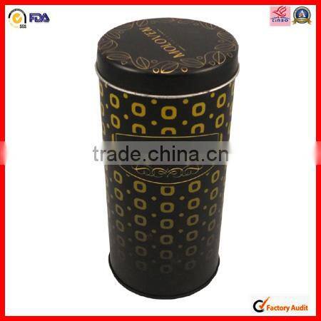 small round tin metal tea packaging box