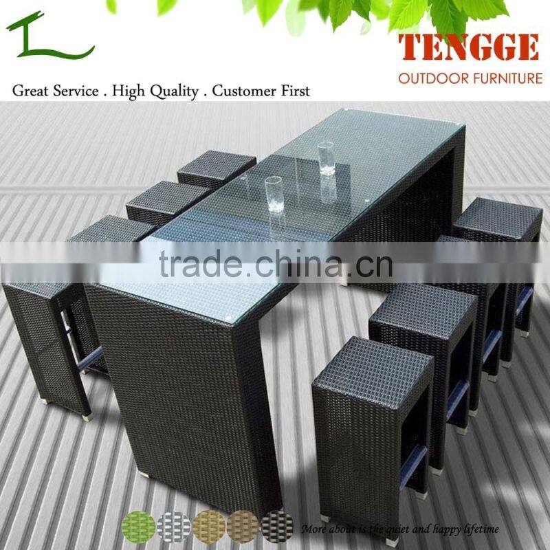 TG15-0207 Outdoor 9 Pieces Synthetic Wicker Bar Furniture Set