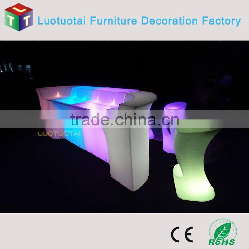 PE plastic/remote control/RGBW glow bar furniture/event nightclub LED Bar Counter