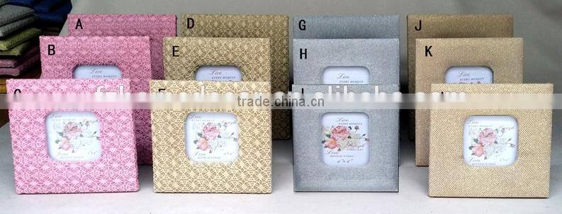 Cloth wrap square picture frame with lace maerial