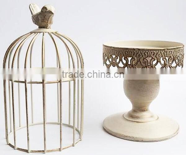 DIY personalized metal bird cage shaped candleholder