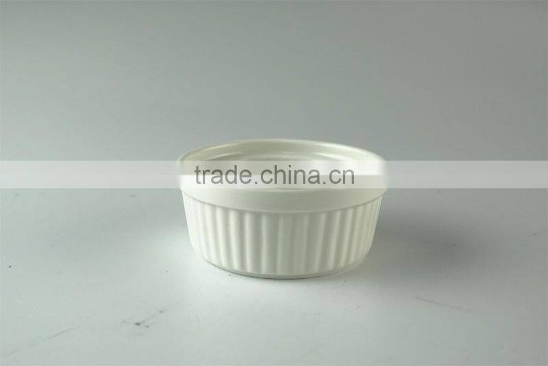 Pure white ceramic porcelain type bakeware type ramekin,ice cream serving bowl