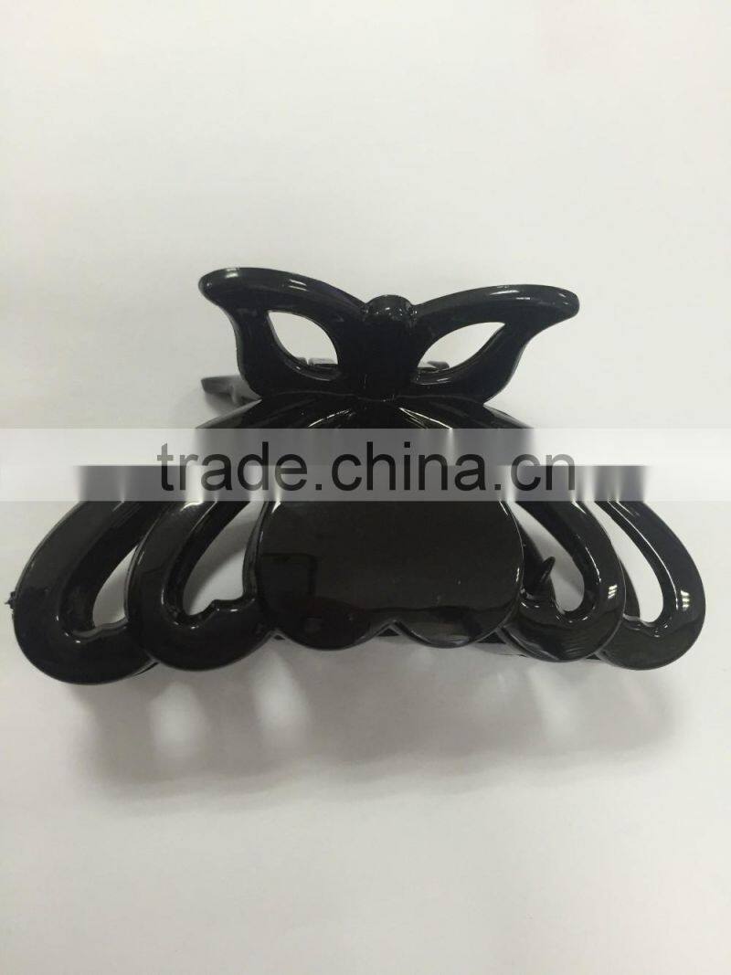 2016 big black beautiful rhinestone floral hair clips plastic hairpin for women