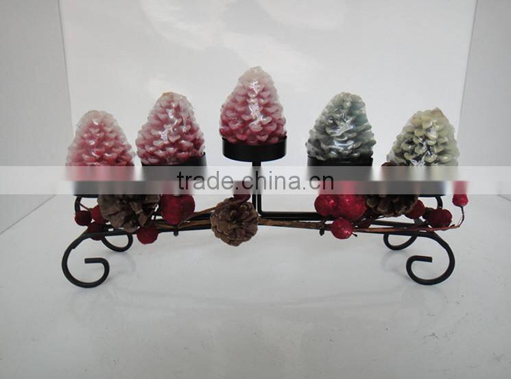 RH-4579 Metal Pine Cone wholesale table centerpiece candlestick