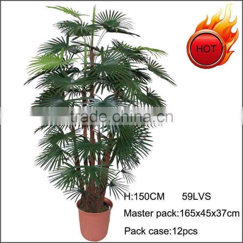 Hot sale 5ft high artificial mini fan palm tree