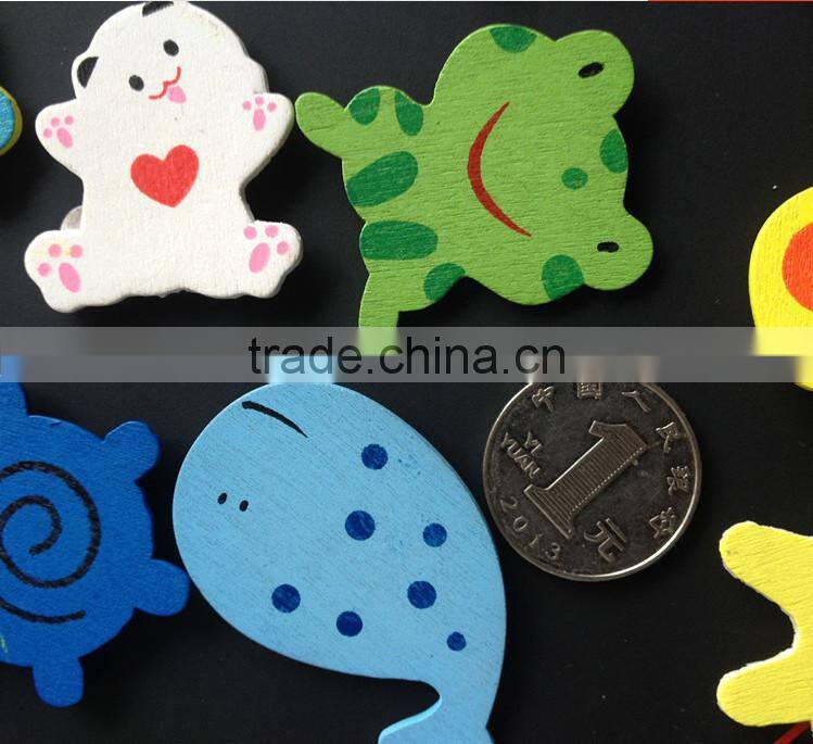 animal cartoon small wood fridge magnet