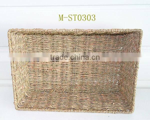 Decorative hand weave seagrass basket set