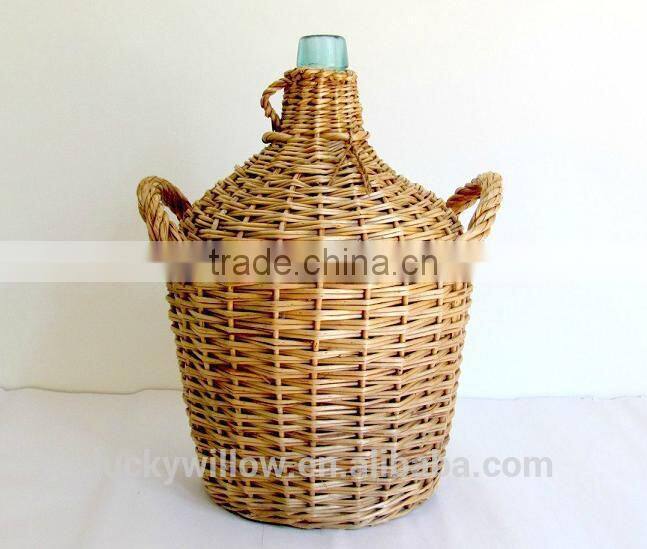 Vintage French wicker demijohn