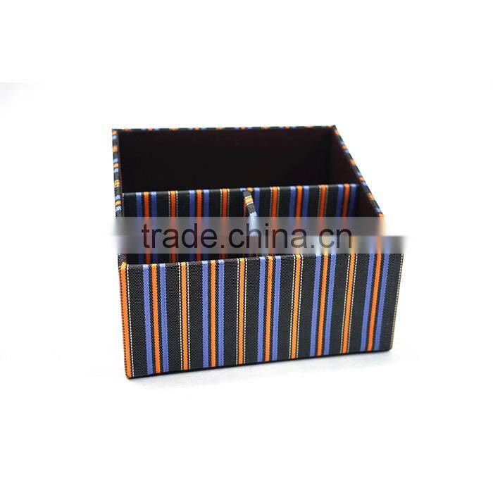 Waterproof Faux Leather Desk Organizer Remote Control Box With 3 Compartments