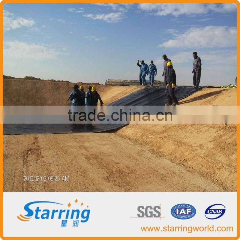 HDPE black rolls geomembrane for lake liner