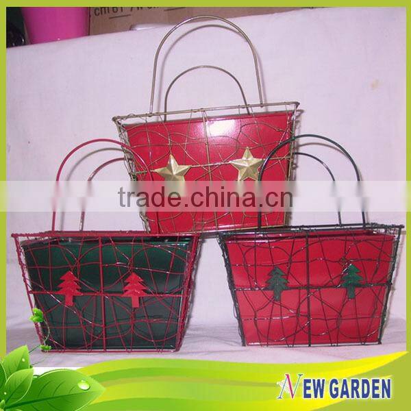 Unique Cute Durable Black And Red Garden Metal Wheelbarrow Planters