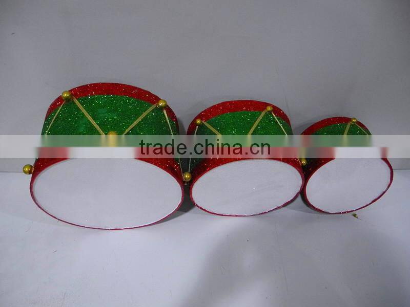 New christmas crafts christmas drum decoration metal top quality Fujian factory