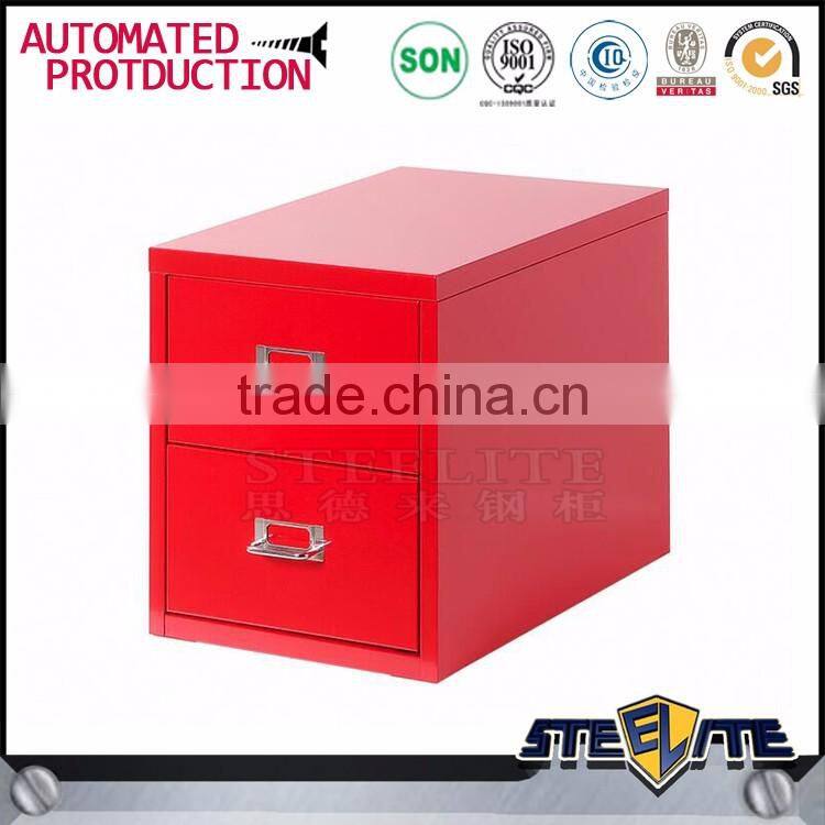 Space saving home furniture red color 2 drawer file cabinet