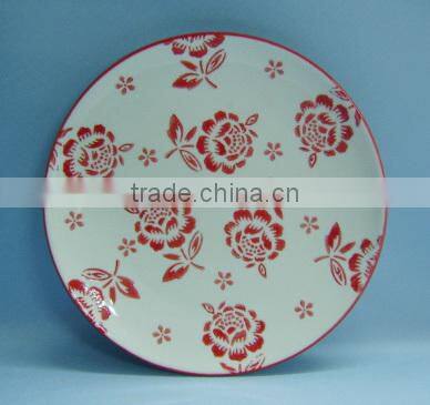 microwave unique design colored ceramic plate wholesale