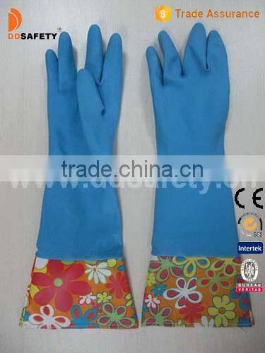 DDSAFETY Flower Pattern Latex Household Gloves