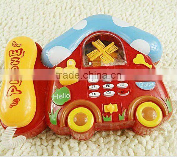 2015 New style cute cartoon music phone toy educatioanl phone toy with music from icti manufacturer