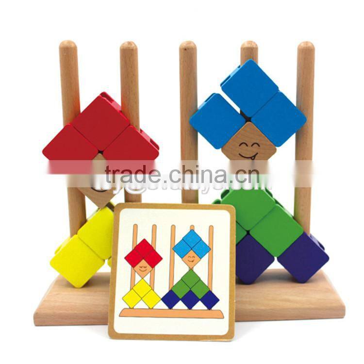 Creative intelligent stacking toys wooden baby building blocks W13D097