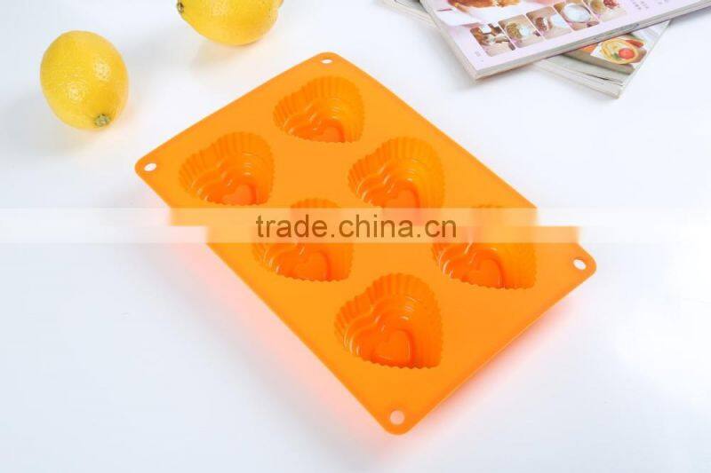 6 cavity heart Silicone Mold Cake Pan Baking Chocolate Molds