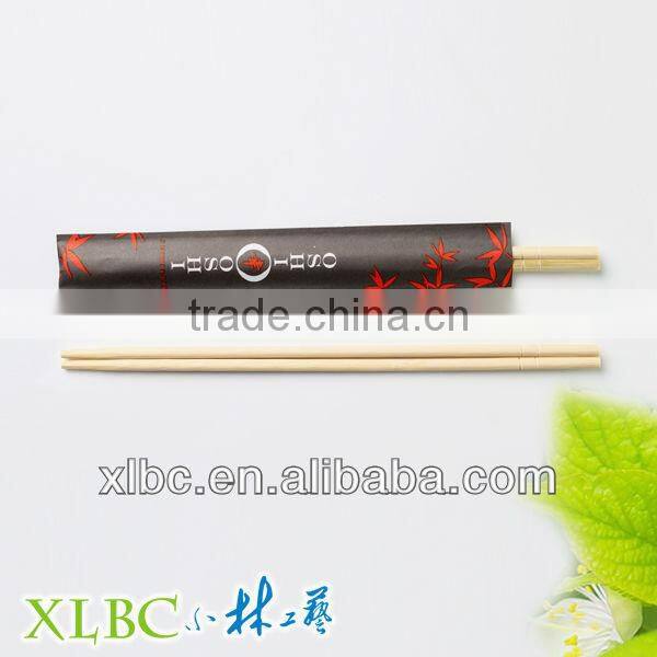 Paper wrapped round bamboo chopsticks,semi-closed packing