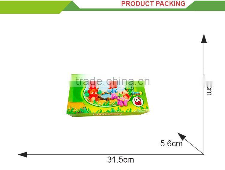Wholesale intelligent game kids diy color clay dinosaur make rubber toys