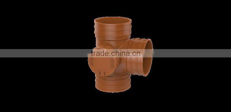 Factory price Manufacturer good quality PVC Fitting UPVC Rubber Joint fitting for drainage GB tee with back inspection port