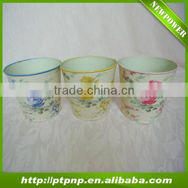 Rose design Metal Flower Pot for Garden