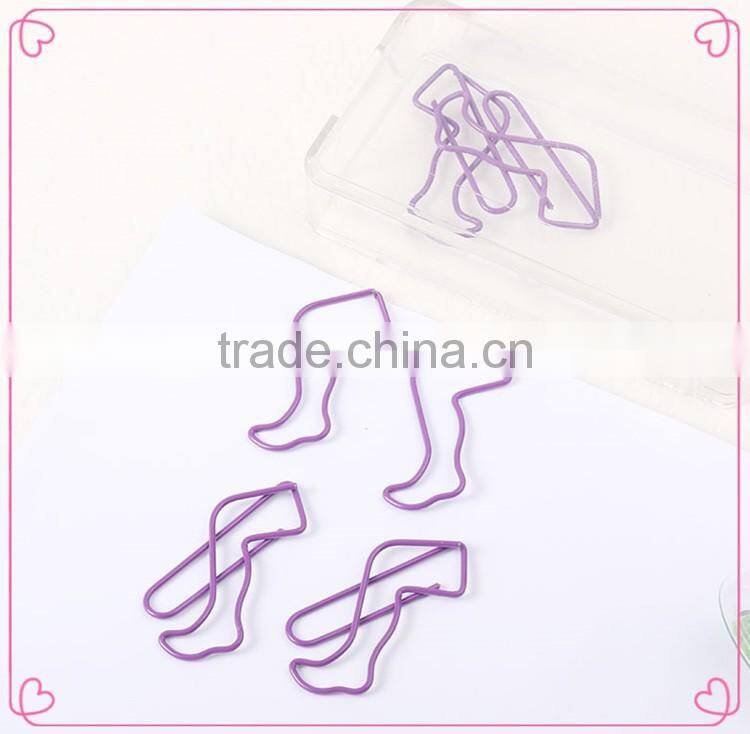 Shiny blue color palm design metal paper binding clip