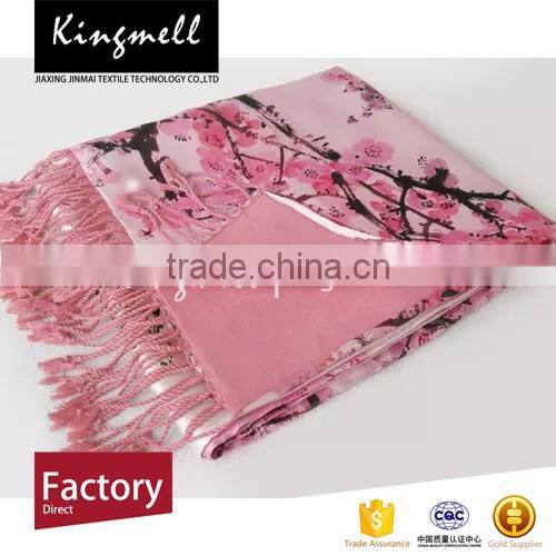 Digital Printed Silk Satin Scarf for Women in Spring and Autumn