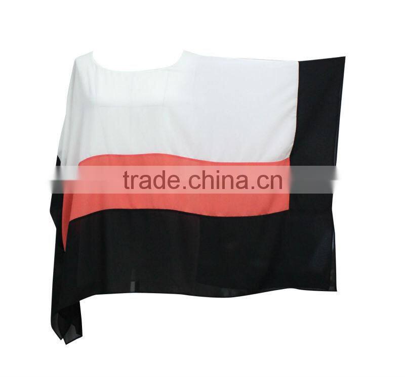 girls/women loose fit white/red/black chiffon blouse patterns