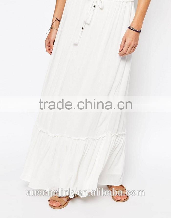 personalized white long maxi boho skirt models competitive price