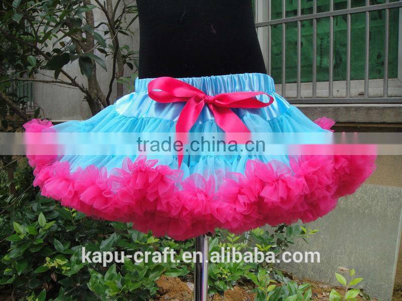 Hot sale baby fluffy pettiskirts girl's tutu chiffon skirt children wear summer boutique party cutting dress