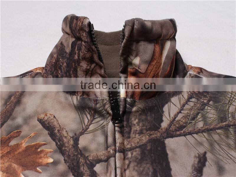 OEM custom factory warm softshell clothing long sleeve hunting jacket