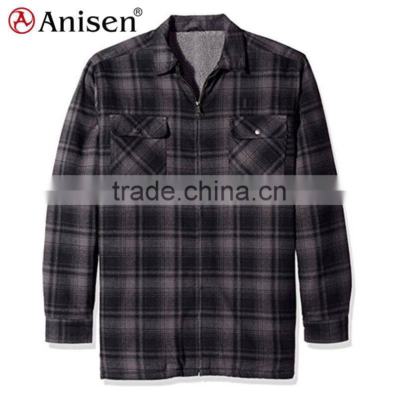 wholesale fleece men plaids jacket men plaids shirts