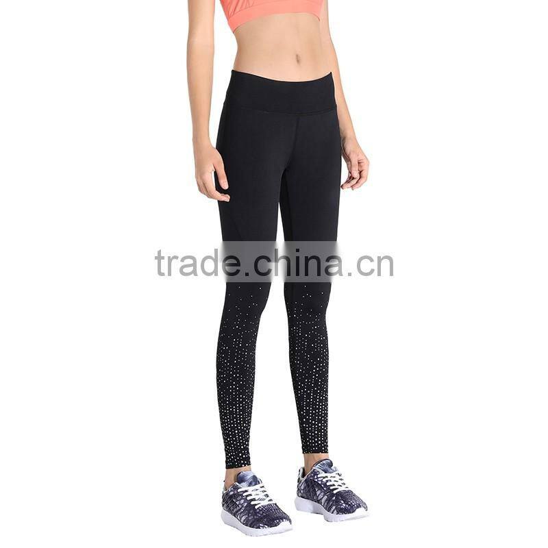 Wholesale Ladies Sports Pants Elastic Fitness GYM Leggings Luminous Reflex Yoga Pants