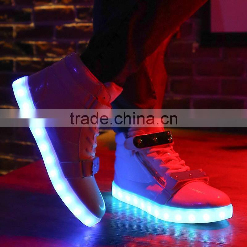 2016low MOQ with app controlled bluetooth twin lamp dance ODM led light up shoes