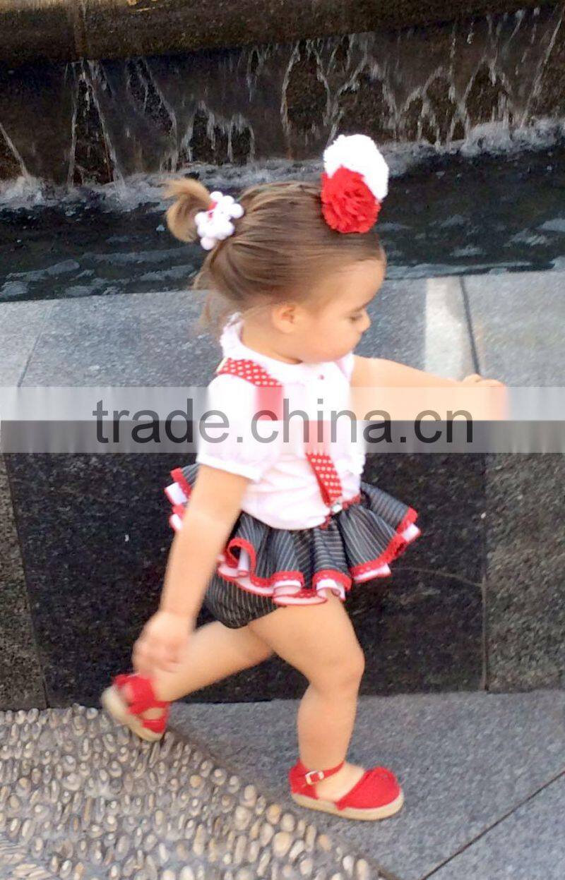2017 new design wholesale boutique spanish style baby girl children clothing sets
