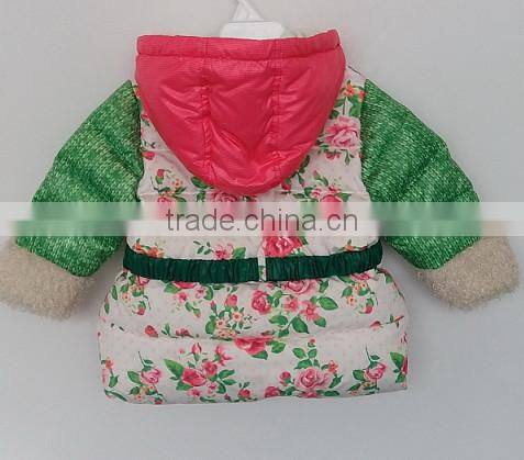 little girl colorful printed cotton padded coat