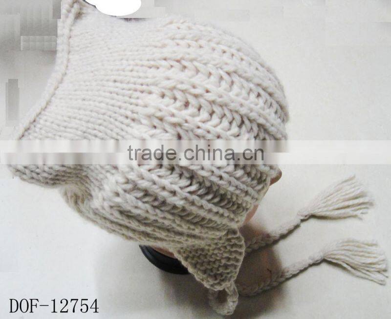 Fashion most popular crochet knitted 100%acrylic cap for winter