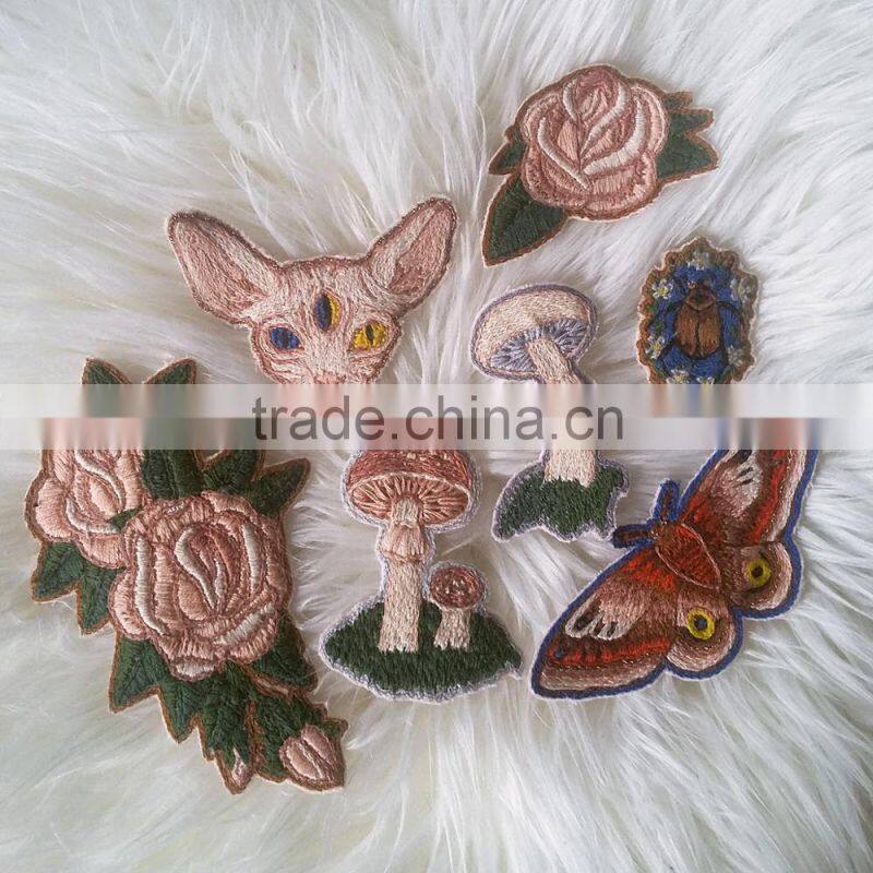 Custom hand made hairless cat embroidered patch for clothes embroidery patch made in china choose size/color